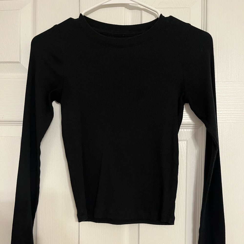 Hollister Black Fitted Long Sleeve T-Shirt